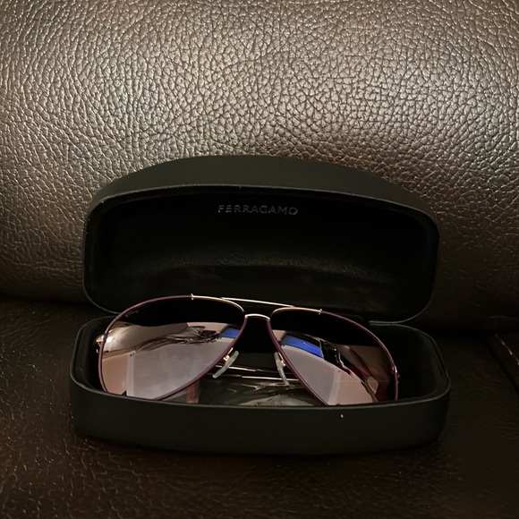 Salvatore Ferragamo logo monogram 60mm mirrored aviator sunglasses NEW - Picture 9 of 9